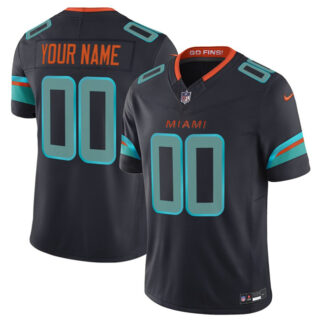 Men's Miami Dolphins Active Player Custom Black 2025 F.U.S.E. Rivalry Series Vapor Limited Stitched Football Jersey