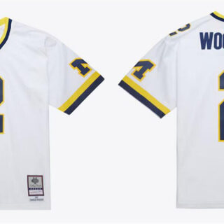 Men's Michigan Wolverines #2 Charles Woodson White 1997 Stitched Basketball Jersey
