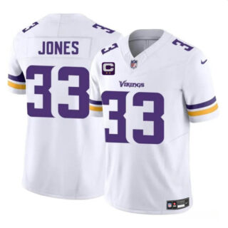 Men's Minnesota Vikings #33 Aaron Jones White 2025 F.U.S.E. Vapor Untouchable Limited Stitched Jersey
