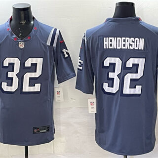 Men's New England Patriots #32 TreVeyon Henderson 2025 Rivalries Stitched Football Jersey
