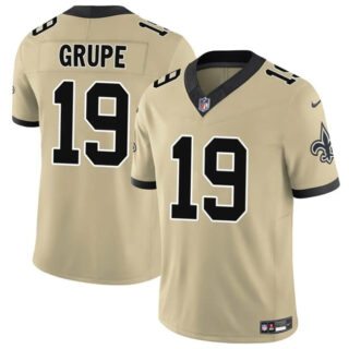Men's New Orleans Saints #19 Blake Grupe Gold 2025 F.U.S.E. Alternate Vapor Limited Stitched Football Jersey
