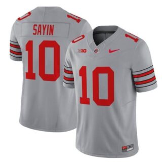 Men's Ohio State Buckeyes #10 Julian Sayin Gray F.U.S.E. Stitched Football Jersey