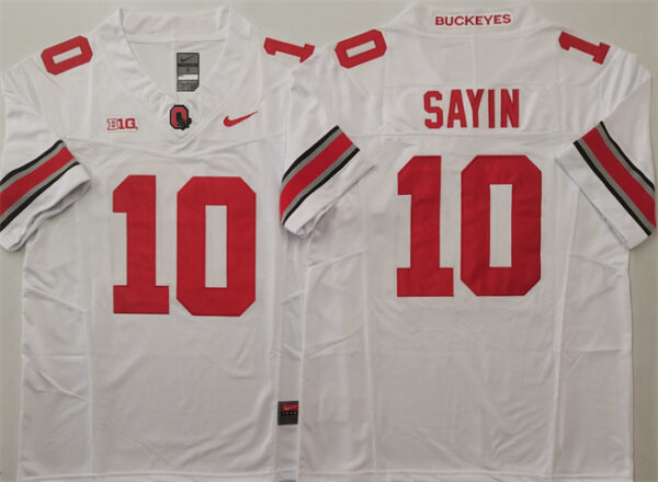 Men's Ohio State Buckeyes #10 Julian Sayin White 2025 F.U.S.E. Limited Stitched Jersey 2