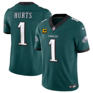 Men's Philadelphia Eagles #1 Jalen Jurts Green 2025 F.U.S.E. With 4-Star C Patch Vapor Untouchable Limited Stitched Football Jersey
