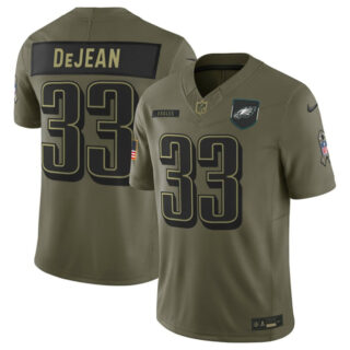 Men's Philadelphia Eagles #33 Cooper DeJean Olive 2025 F.U.S.E. Salute to Service Limited Stitched Football Jersey
