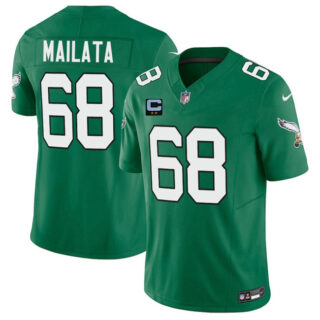 Men's Philadelphia Eagles #68 Jordan Mailata Kelly Green 2025 F.U.S.E. With 2-Star C Patch Vapor Untouchable Limited Throwback Stitched Football Jersey