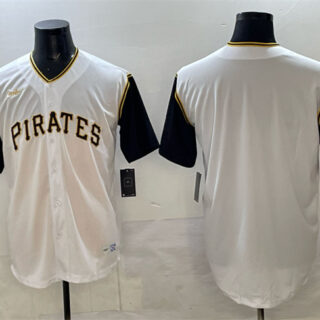 Men's Pittsburgh Pirates Blank White Cool Base Stitched Jersey