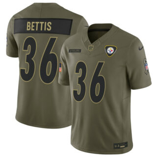 Men's Pittsburgh Steelers #36 Jerome Bettis Olive 2025 F.U.S.E. Salute to Service Limited Stitched Football Jersey