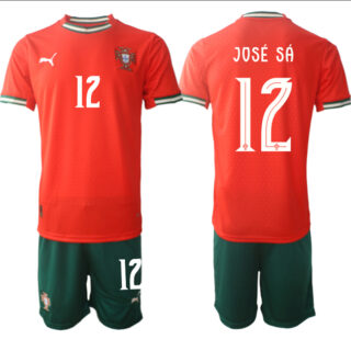 Men's Portugal Team #12 Jose Sa 2025 Red Home Soccer Jersey Suit