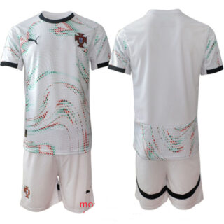 Men's Portugal Team Blank 2025 White Away Soccer Jersey Suit