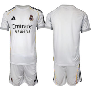 Men's Real Madrid Blank 25 26 White Home Soccer Jersey Suit