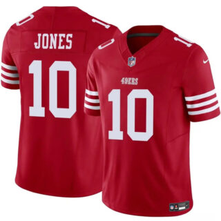 Men's San Francisco 49ers #10 Mac Jones Red 2025 F.U.S.E. Vapor Untouchable Limited Stitched Football Jersey
