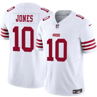 Men's San Francisco 49ers #10 Mac Jones White 2025 F.U.S.E. Vapor Untouchable Limited Stitched Football Jersey