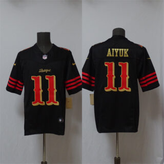 Men's San Francisco 49ers #11 Brandon Aiyuk Black 2025 F.U.S.E. Rivalries Vapor Limited Stitched Football Jersey