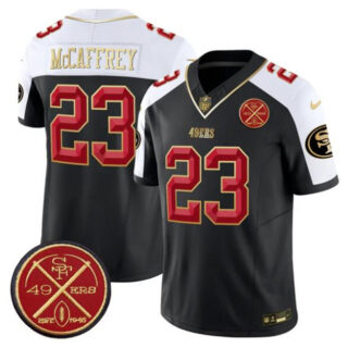 Men's San Francisco 49ers #23 Christian McCaffrey Black Alternate F.U.S.E. Est.1946 Patch Vapor Limited Stitched Football Jersey