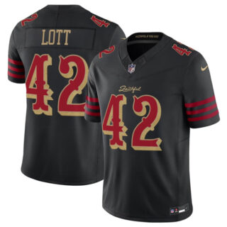 Men's San Francisco 49ers #42 Ronnie Lott Black 2025 F.U.S.E. Rivalry Series Vapor Limited Stitched Football Jersey