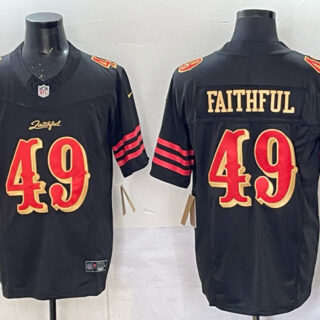Men's San Francisco 49ers #49 Faithful Black 2025 F.U.S.E. Rivalries Vapor Limited Stitched Football Jersey