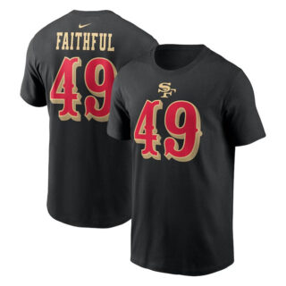 Men's San Francisco 49ers #49 The Faithful Black 2025 Rivalries Collection Name & Number T-Shirt