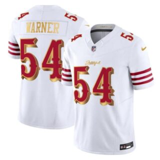 Men's San Francisco 49ers #54 Fred Warner White Gold 2025 F.U.S.E. Rivalries Vapor Limited Stitched Football Jersey