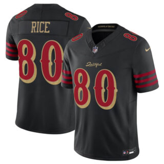 Men's San Francisco 49ers #80 Jerry Rice Black 2025 F.U.S.E. Rivalry Series Vapor Limited Stitched Football Jersey