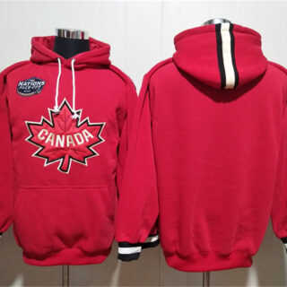 Men's Team Canada Blank Red Ageless Must-Have Lace-Up Pullover Hoodie