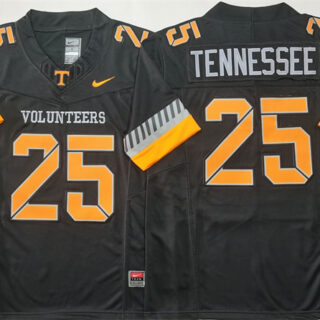 Men's Tennessee Volunteers #25 Tennessee Black 2025 F.U.S.E. Stitched Jersey