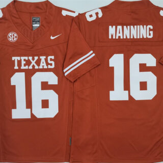 Men's Texas Longhorns #16 Peyton Manning Orange F.U.S.E. Stitched Jersey