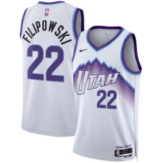 Men's Utah Jazz #22 Kyle Filipowski White 2025 Association Edition Stitched Basketball Jersey