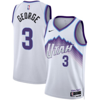 Men's Utah Jazz #3 Keyonte George White 2025 Association Edition Stitched Basketball Jersey