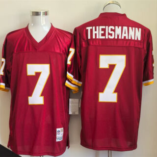 Men's Washington Redskins #7 Joe Theismann Red Stitched Football Jersey