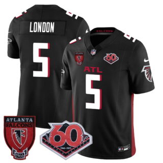 Men's #5 Drake London Atlanta Falcons 60th Season Vapor Limited Jersey