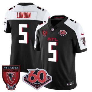 Men's #5 Drake London Atlanta Falcons 60th Season Vapor Limited Jerseys