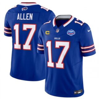 Men's Buffalo Bills #17 Josh Allen Blue 2025 F.U.S.E. With Farewell And 4-Star C Vapor Untouchable Limited Football Stitched Jersey