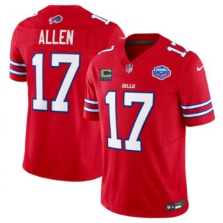 Men's Buffalo Bills #17 Josh Allen Red 2025 F.U.S.E. With Farewell And 4-Star C Vapor Untouchable Limited Football Stitched Jersey