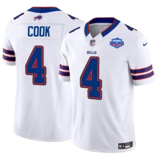 Men's Buffalo Bills #4 James Cook White 2025 F.U.S.E. With Farewell Vapor Untouchable Limited Football Stitched Jersey