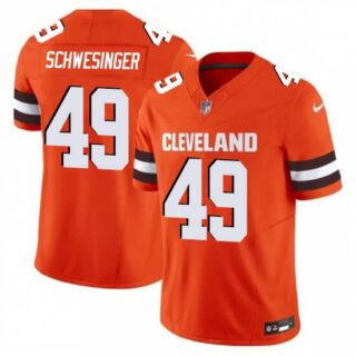 Men's Cleveland Browns #49 Carson Schwesinger Orange 2025 F.U.S.E. Vapor Limited Football Stitched Jersey