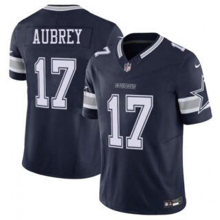 Men's Dallas Cowboys #17 Brandon Aubrey Navy 2025 F.U.S.E Vapor Untouchable Limited Football Stitched Jersey