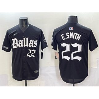 Men's Dallas Cowboys #22 Emmitt Smith Black 'Gothic Lone Star Edition' Limited Stitched Baseball Jersey