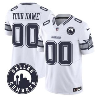 Men's Dallas Cowboys Active Player Custom White 2025 F.U.S.E Dallas City Patch Vapor Untouchable Limited Football Stitched Game Jersey