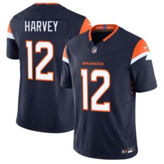 Men's Denver Broncos #12 RJ Harvey Navy F.U.S.E. Vapor Limited Football Stitched Jersey
