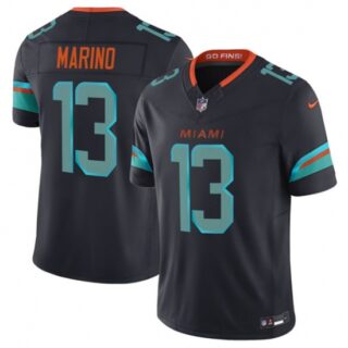 Men's Miami Dolphins #13 Dan Marino Black 2025 F.U.S.E. Rivalry Series Vapor Limited Football Stitched Jersey