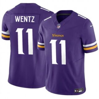 Men's Minnesota Vikings #11 Carson Wentz Purple 2024 F.U.S.E. Vapor Untouchable Limited Football Stitched Jersey