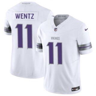 Men's Minnesota Vikings #11 Carson Wentz White 2025 F.U.S.E. Winter Warrior Limited Football Stitched Jersey