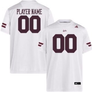 Men's Mississippi State Bulldogs White Football adidas Replica Custom Jersey