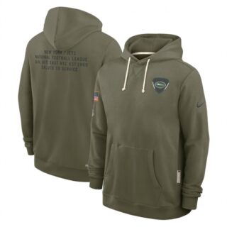 Men's New York Jets Olive 2025 Salute to Service Pullover Hoodie