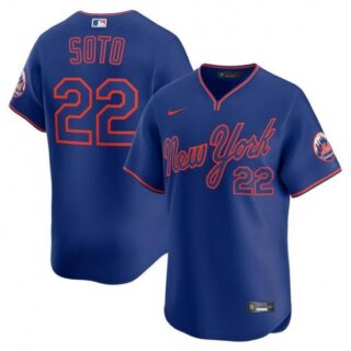 Men's New York Mets #22 Juan Soto Royal Alternate Limited Stitched Baseball Jersey