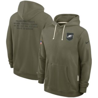 Men's Philadelphia Eagles Olive 2025 Salute to Service Pullover Hoodie