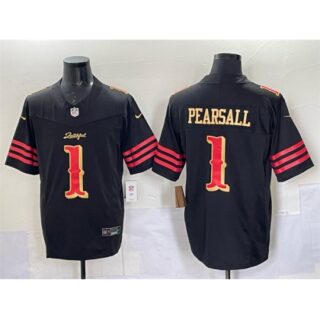 Men's San Francisco 49ers #1 Ricky Pearsall Black 2025 F.U.S.E. Rivalry SeriesVapor Limited Stitched Football Jersey