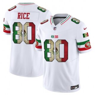 Men's San Francisco 49ers #80 Jerry Rice White 2025 F.U.S.E. Mexico Vapor Limited Football Stitched Jersey