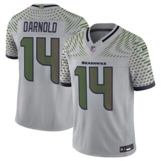 Men's Seattle Seahawks #14 Sam Darnold Gray 2025 F.U.S.E. Rivalry Series Vapor Untouchable Limited Football Stitched Jersey